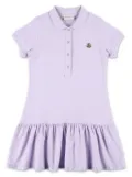 Moncler Enfant logo-patch piqué polo dress - Purple