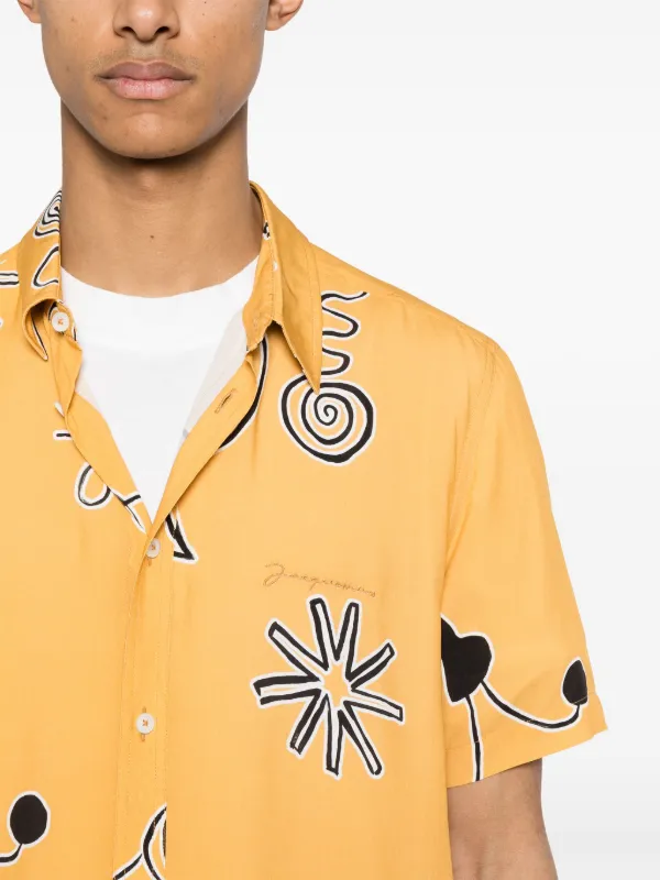 Jacquemus Mello spiral-print Shirt | Yellow | FARFETCH