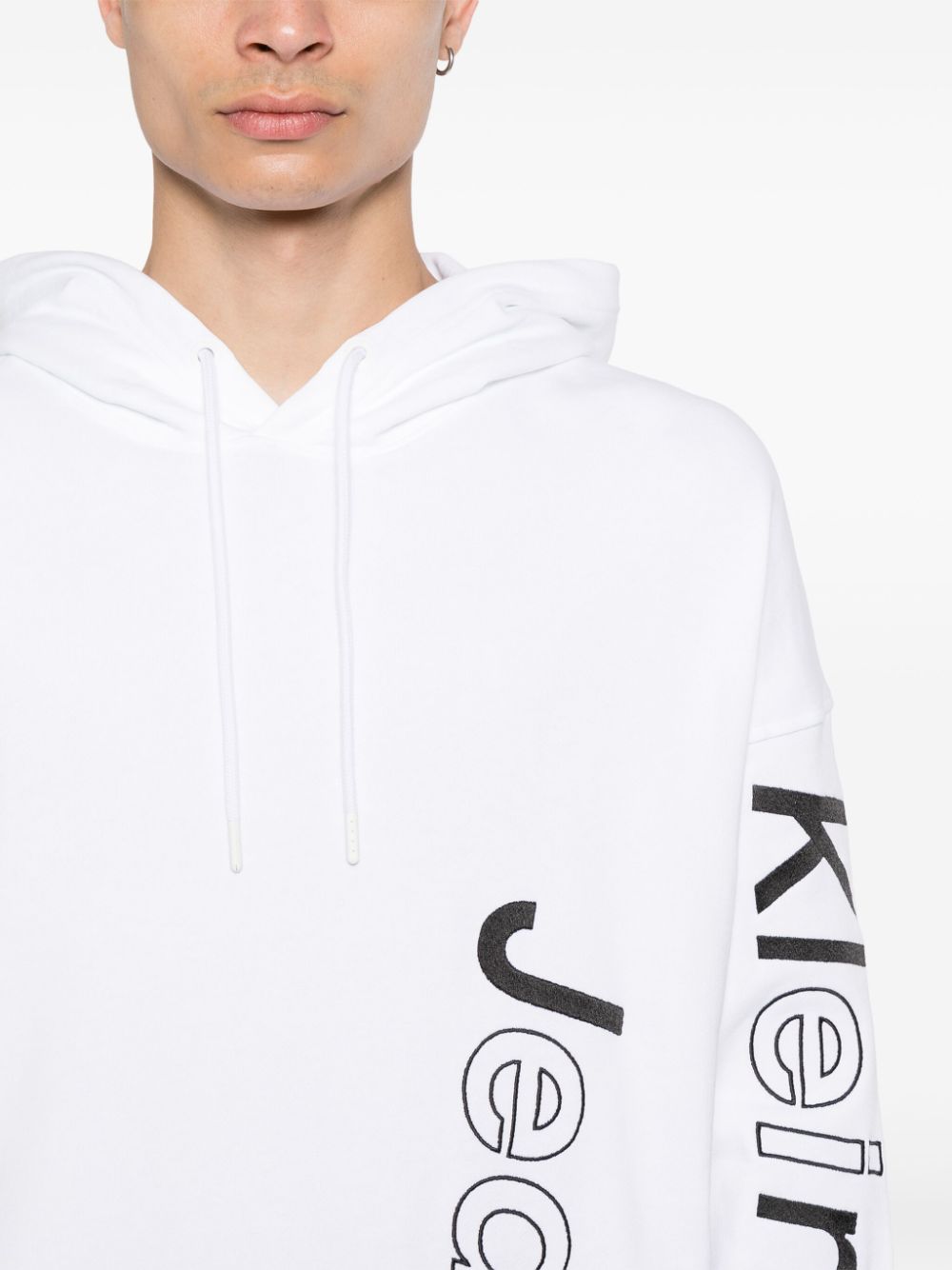 Calvin Klein Katoenen hoodie met geborduurd logo Wit