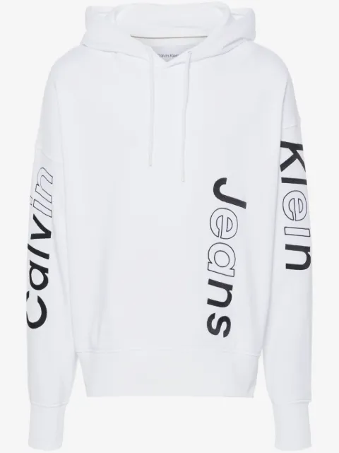 Calvin Klein logo-embroidered cotton hoodie