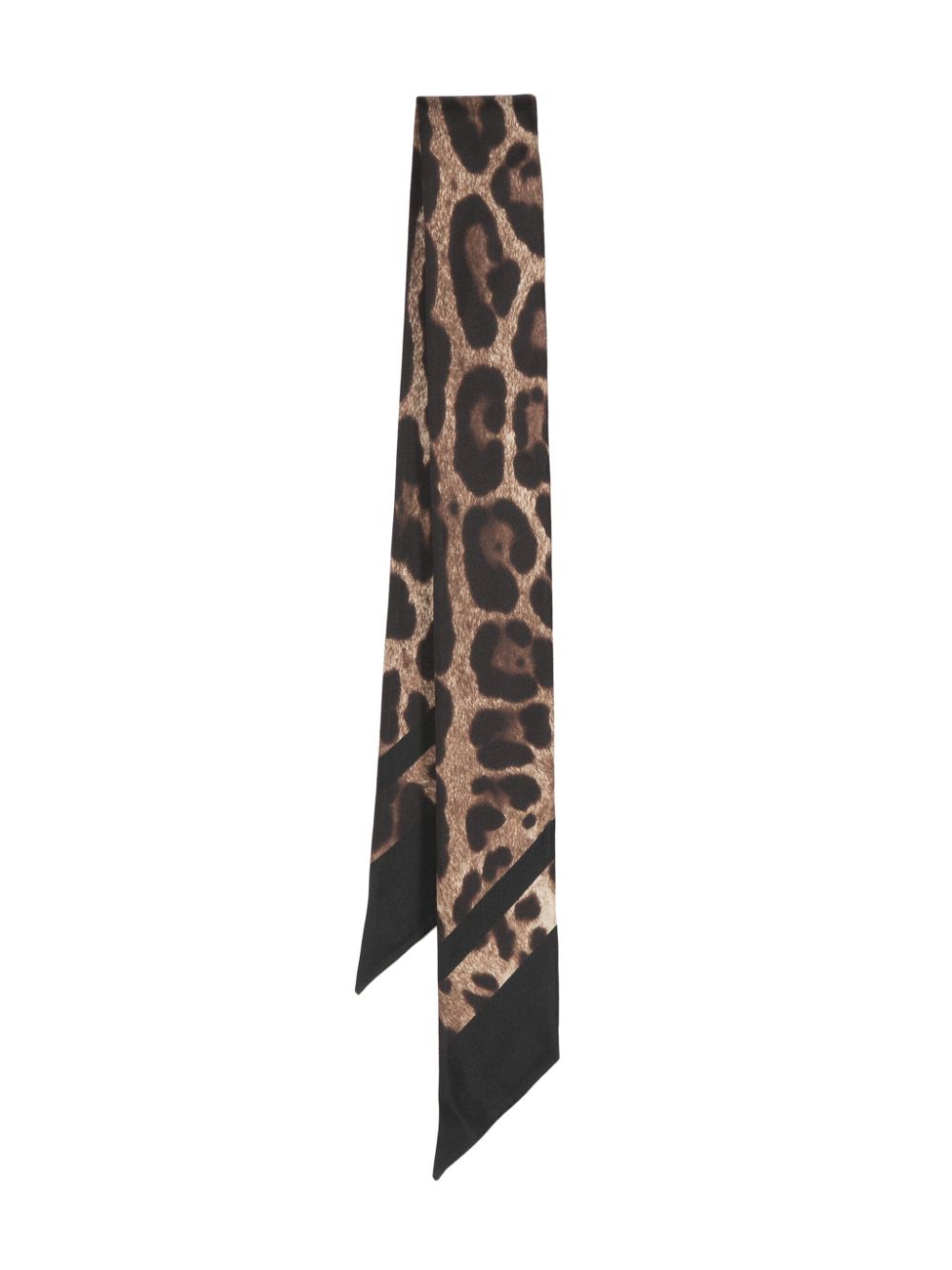 Dolce & Gabbana Leopard-print Silk Scarf In Black