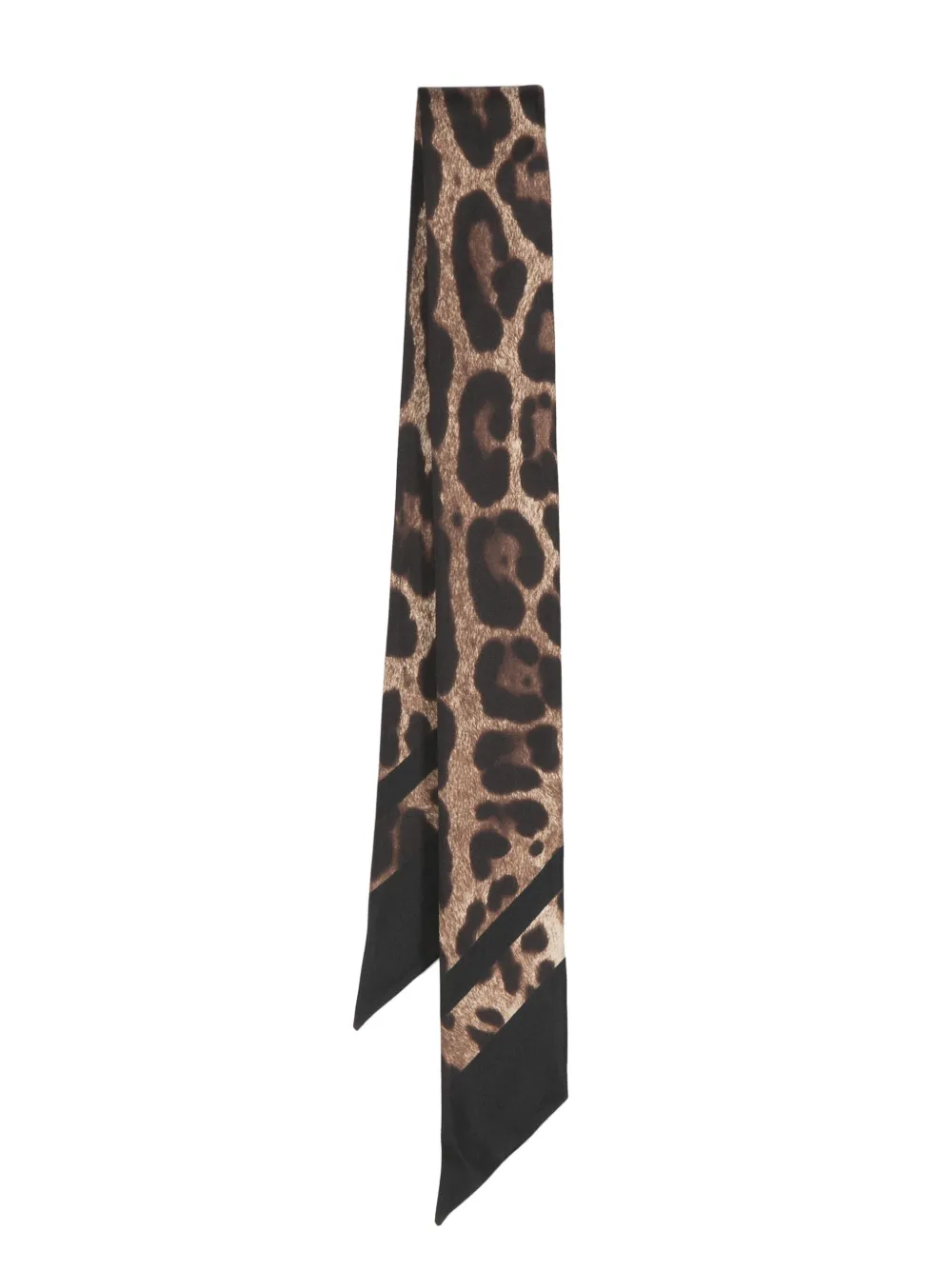 Dolce & Gabbana leopard-print silk scarf - Nero