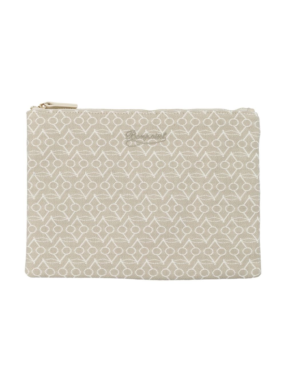 Bonpoint logo-embroidered clutch bag - Neutrals