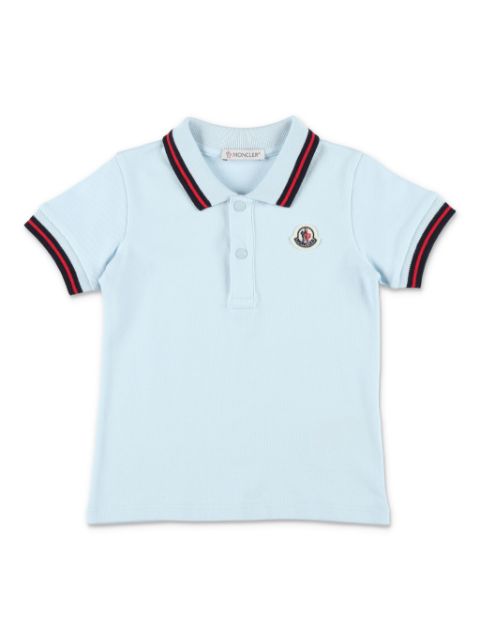 Moncler Enfant striped-edge piqué polo shirt
