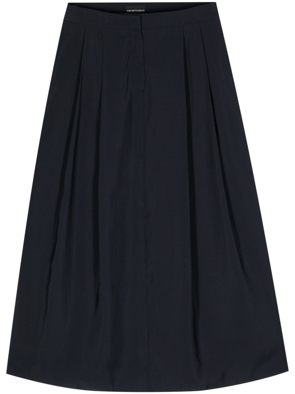 Emporio Armani Pleat-detail A-line Skirt In Black