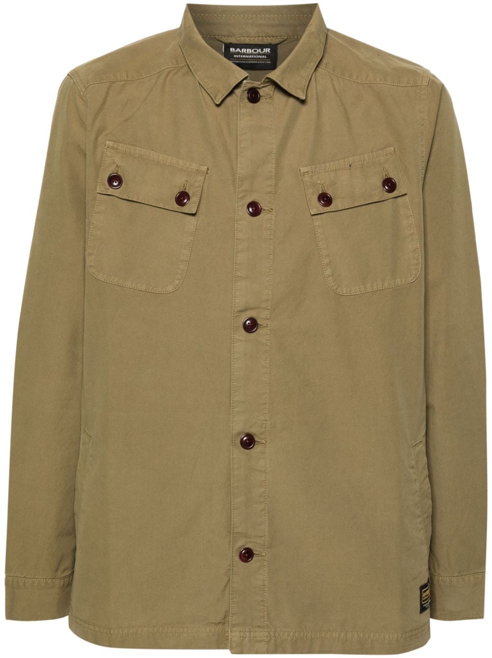 Shop Barbour Harris Cotton Shirt Jacket In Green