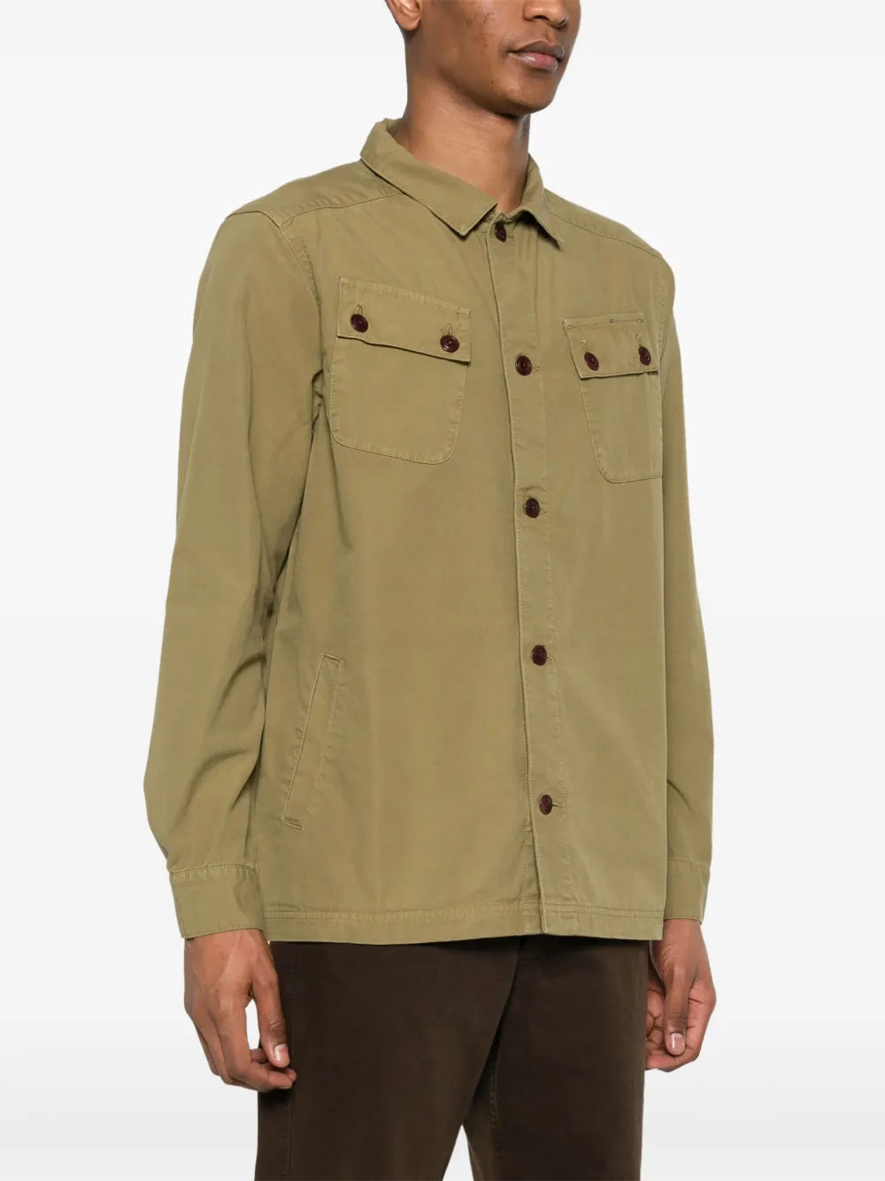 Shop Barbour Harris Cotton Shirt Jacket In Green