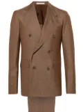 Tagliatore double-breasted virgin wool suit - Brown