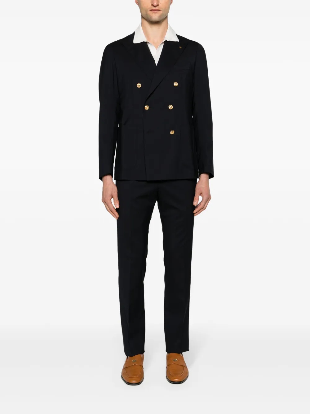 Tagliatore double-breasted wool suit - Blauw