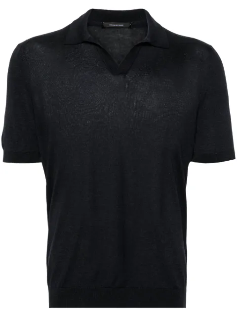 Tagliatore fine-knit silk polo shirt