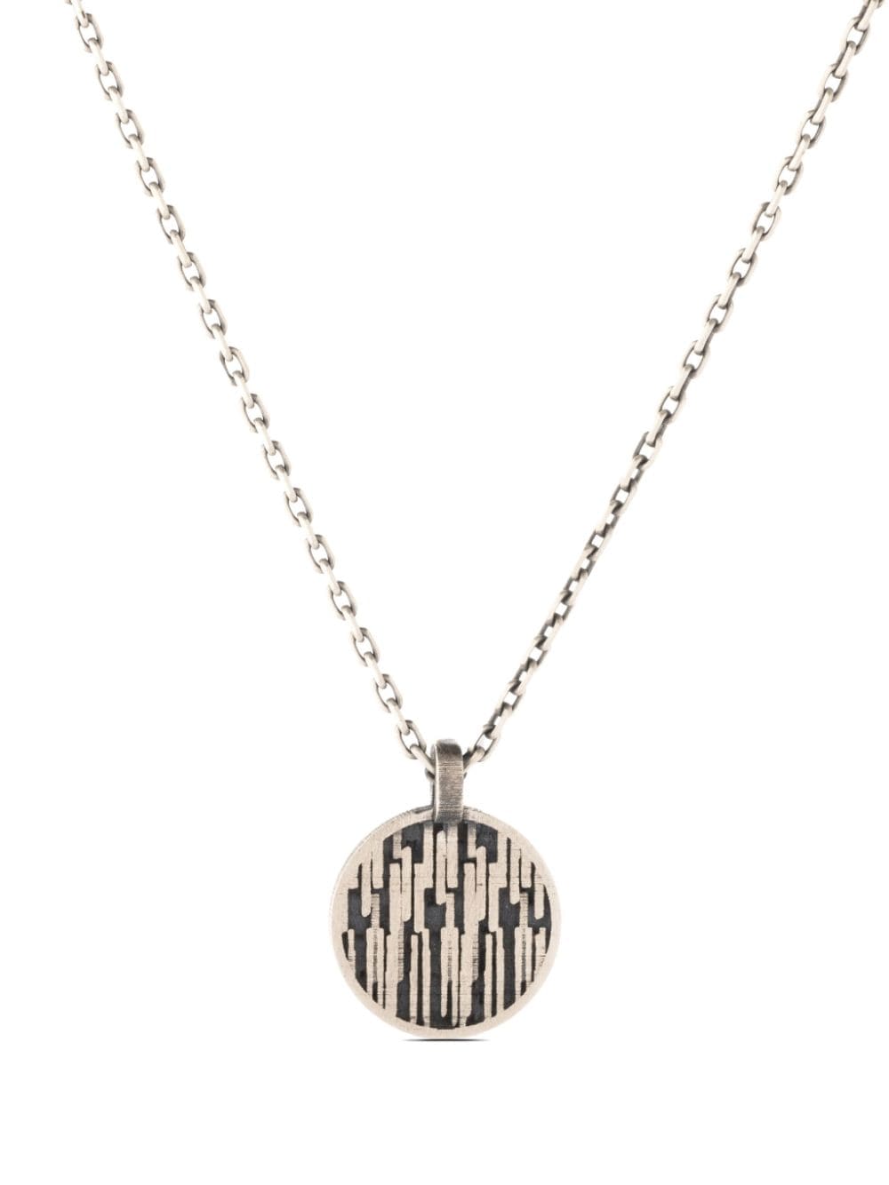 Shop Mosais Ast-666 Pendant Necklace In Silver