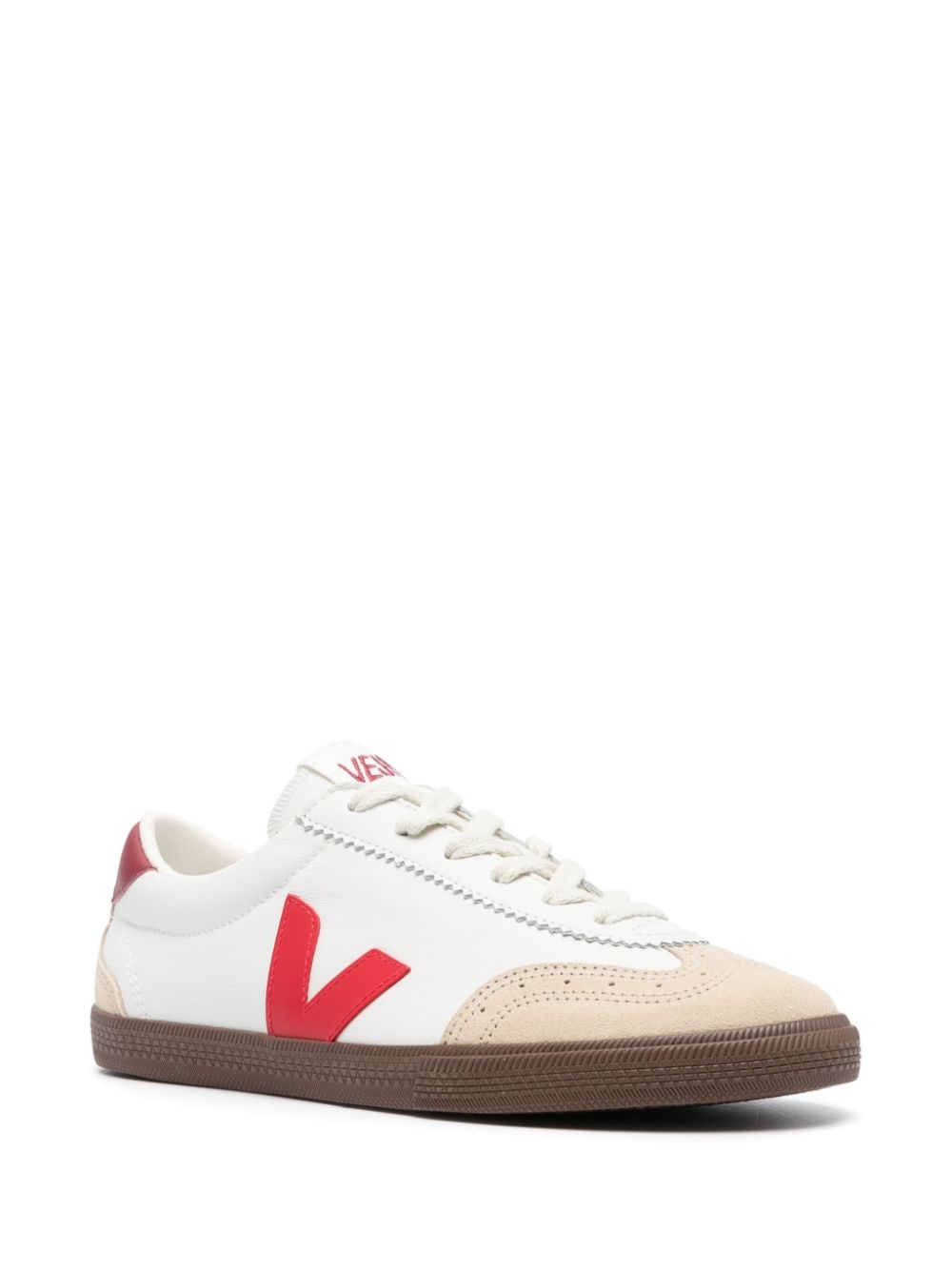 Shop Veja Volley O.t Leather Sneakers In White