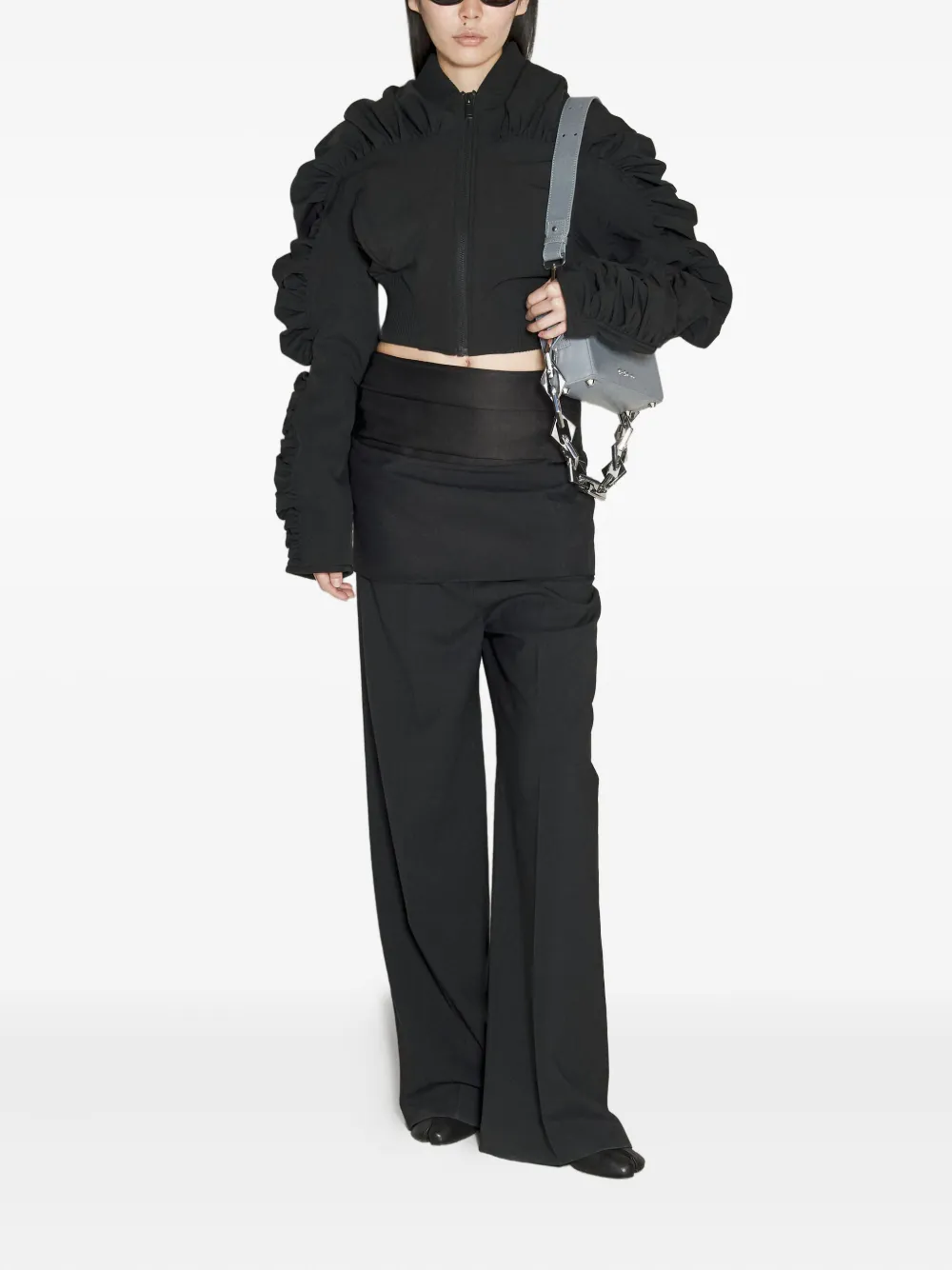Han Kjøbenhavn ruffled-sleeves bomber jacket Zwart