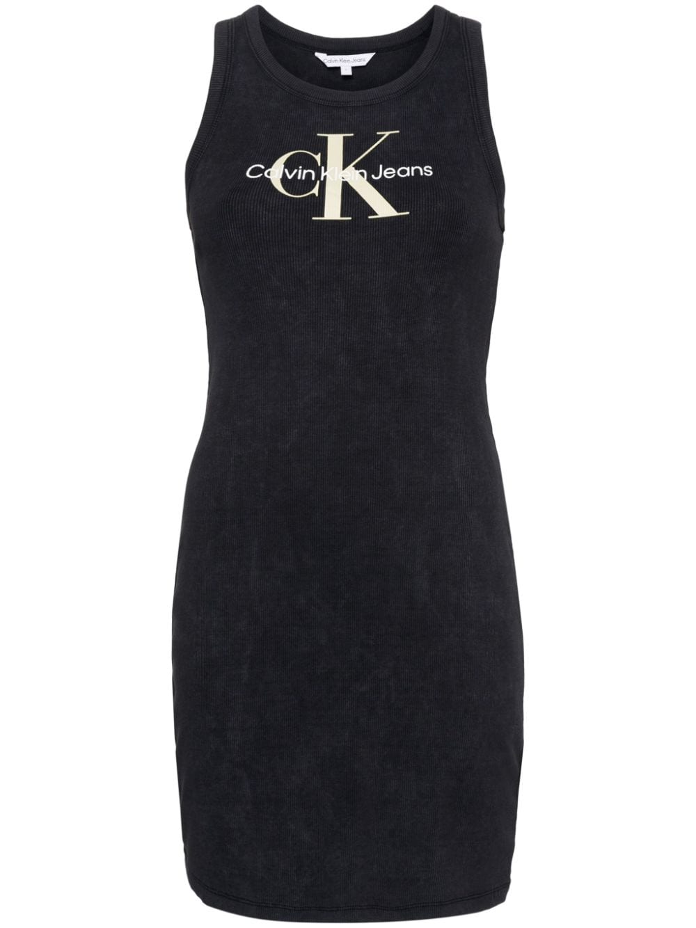 Calvin Klein Jeans Est.1978 Logo-print Mini Dress In Black