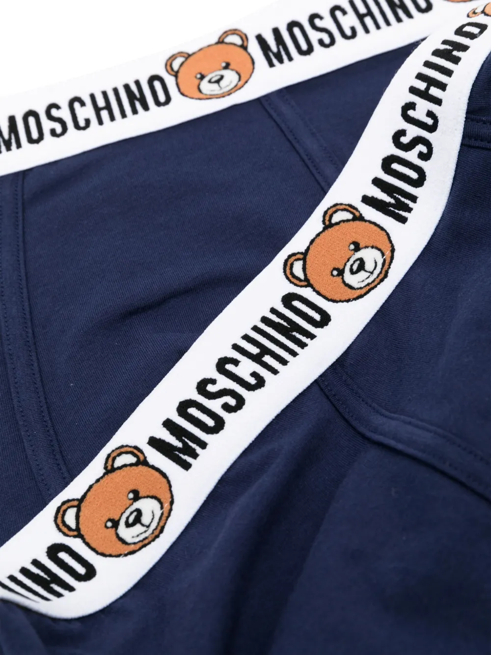 Shop Moschino Teddy Bear-motif Boxers (pack Of Two) In Blue