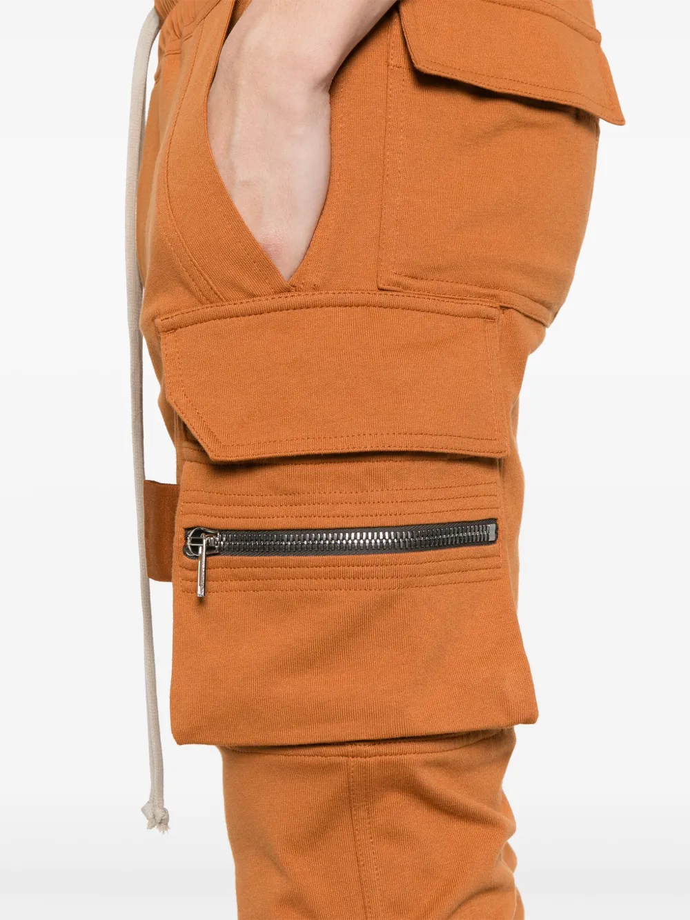 Shop Rick Owens Mastodon Organic Cotton Cargo Pants In Orange