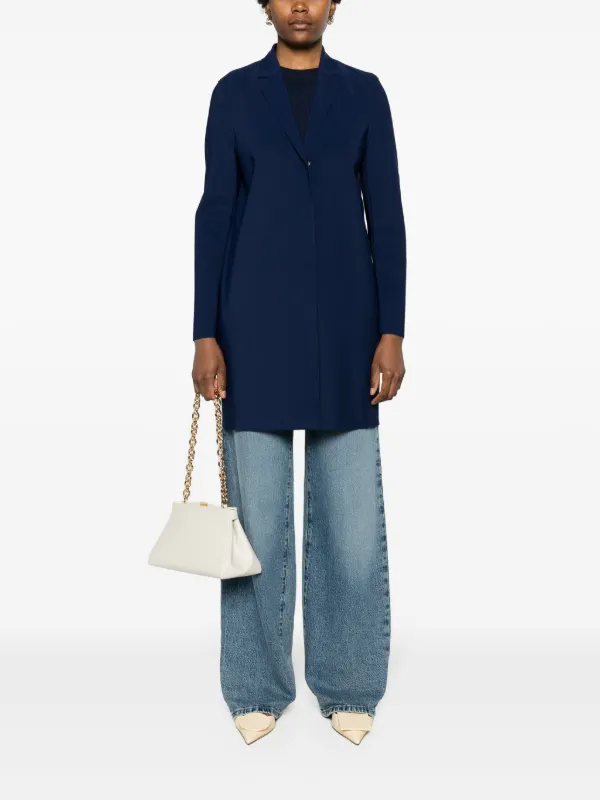 スーツ HARRIS WHARF LONDON Women Suit Jackets A3502PXL358 Blue Women's Casual Work Office Blazer Double Notch Lapel Sharp