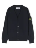 Stone Island Junior Compass-badge V-neck cardigan - Blue