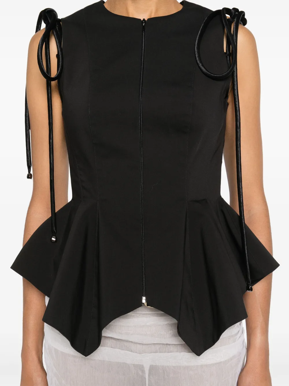 Koa Strap-Detail Peplum Top