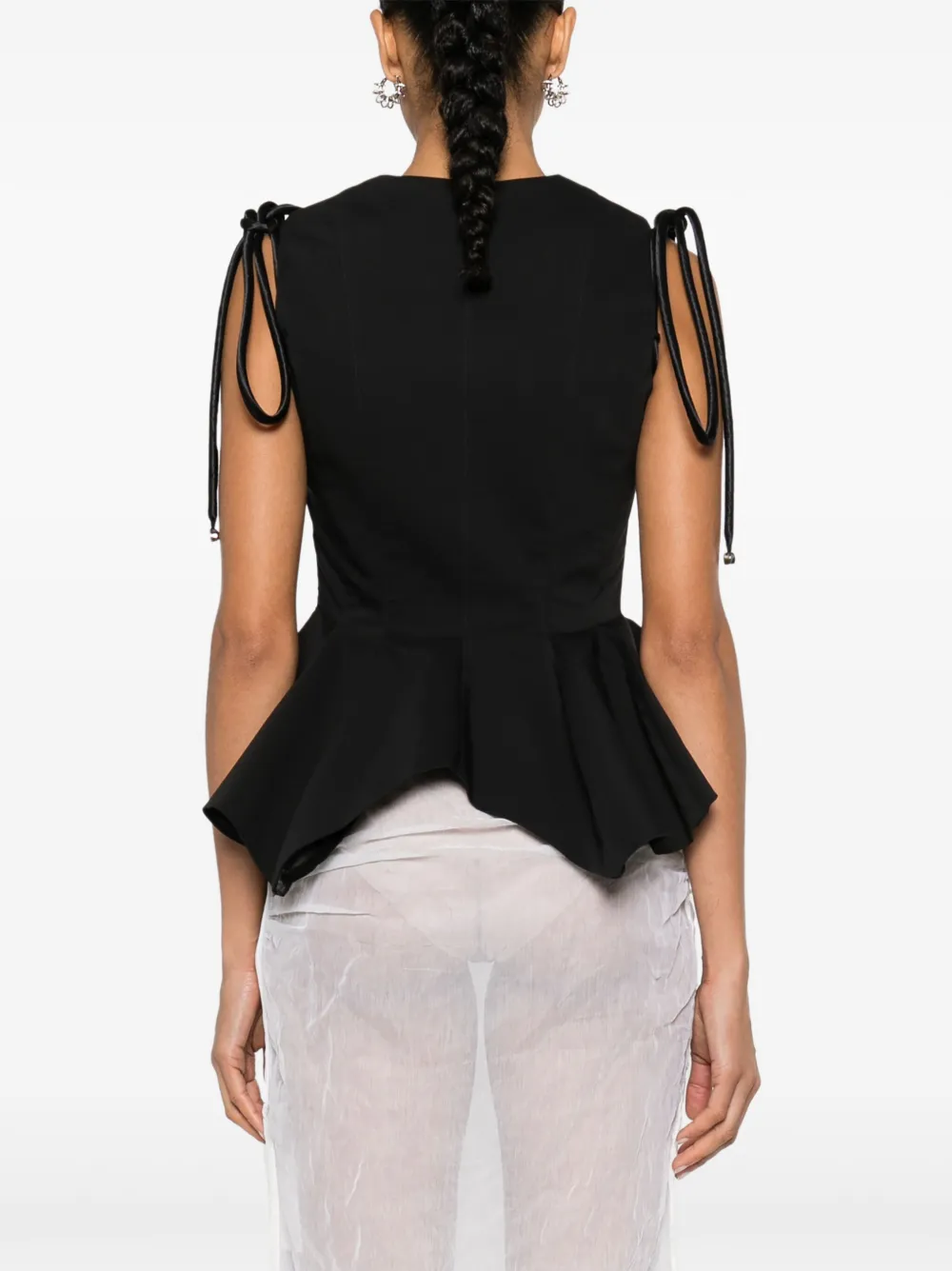Koa Strap-Detail Peplum Top