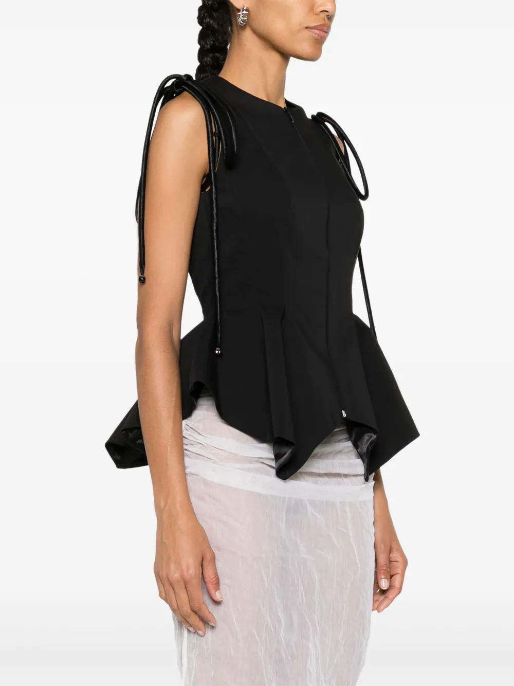 Koa Strap-Detail Peplum Top
