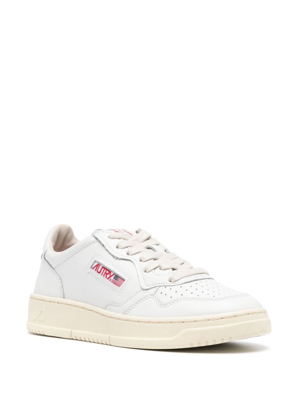 Shop Autry Liberty Island Leather Sneakers In White