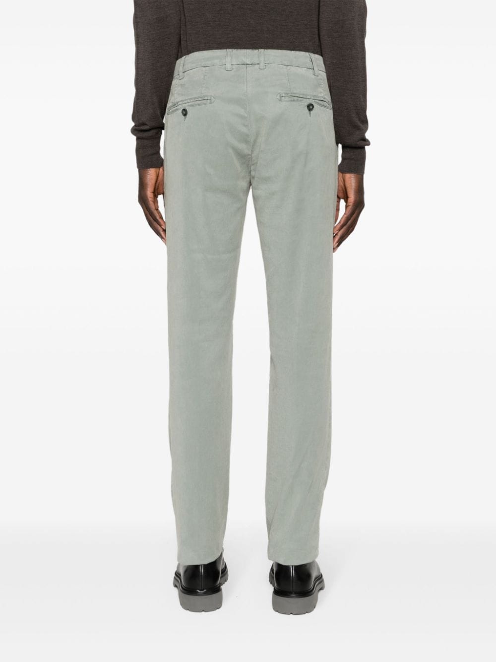 Shop Canali Mid-rise Tapered Chinos In Green