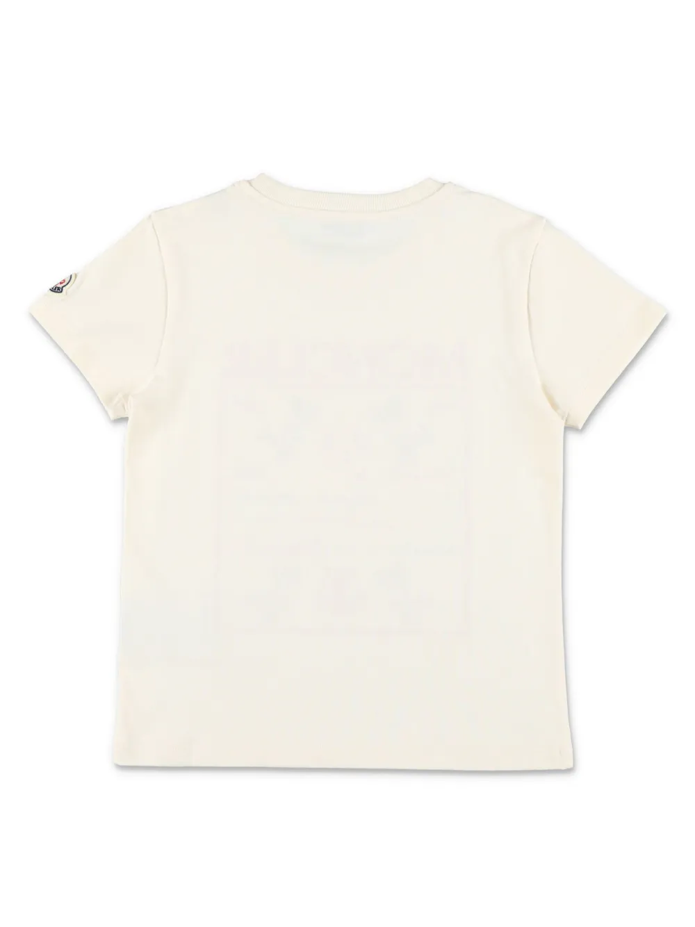 Moncler Enfant T-shirt met geborduurd logo Beige