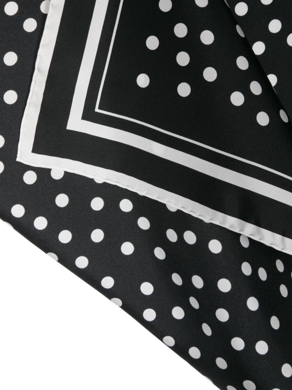 Shop Dolce & Gabbana Polka-dot Silk Scarf In Black