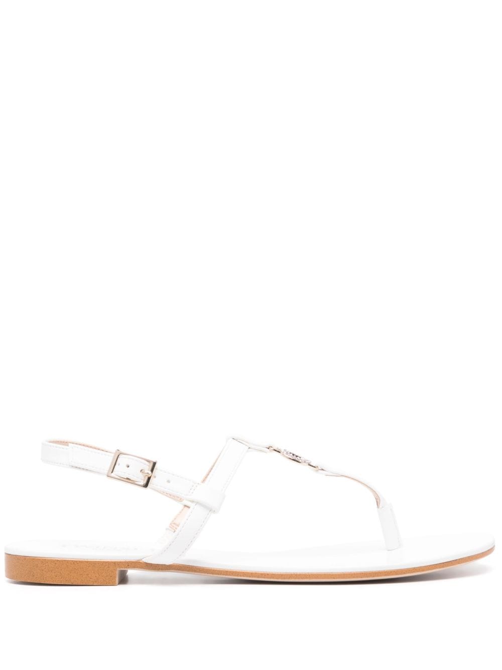 Twinset Logo-plaque Sandals In Weiss