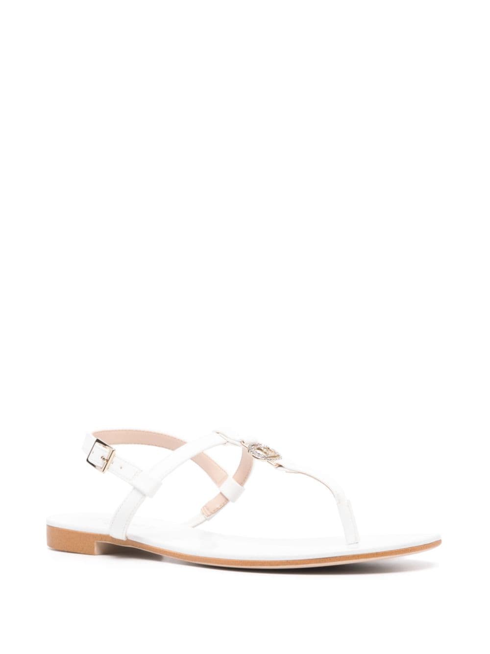 TWINSET logo-plaque sandals White