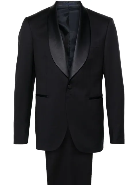 Tagliatore satin-trim single-breasted suit