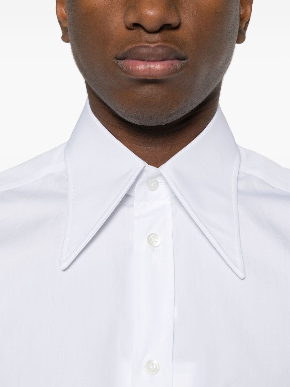 Shop Maison Margiela Poplin Short-sleeved Shirt In White