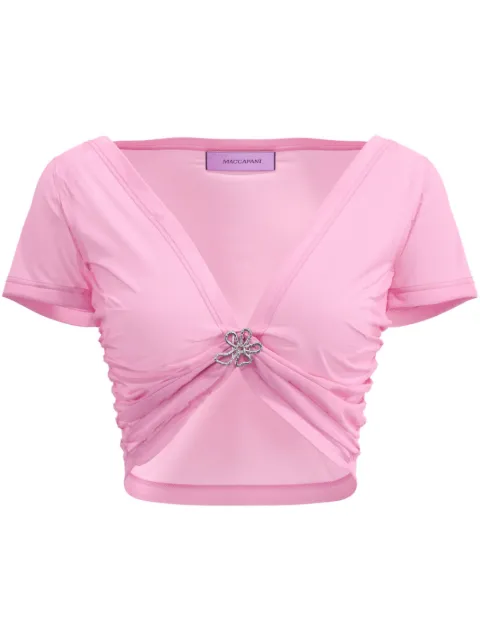 Maccapani Angela gathered-detail cropped top