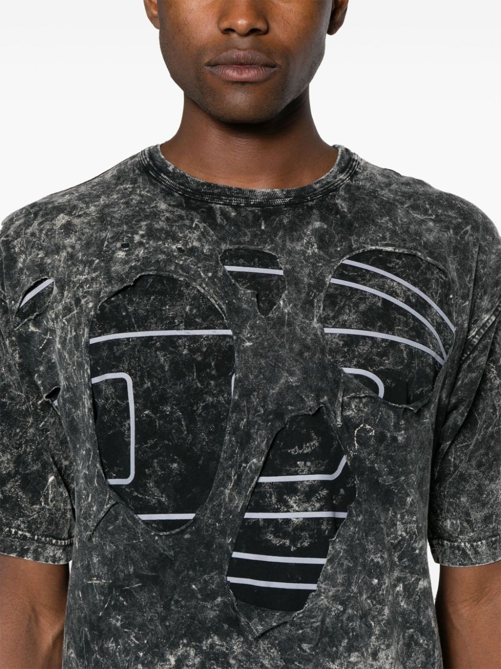 Shop Diesel T-boxt Cut-out T-shirt In Grey