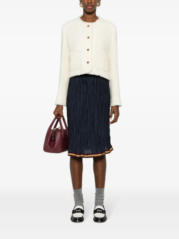 ジャケット MiuMiu | Single-breasted tweed jacket Miu Miu single-breasted Tweed Jacket | Neutrals | FARFETCH UK