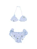 MC2 Saint Barth Kids bee-embroidered cotton bikini - Blue