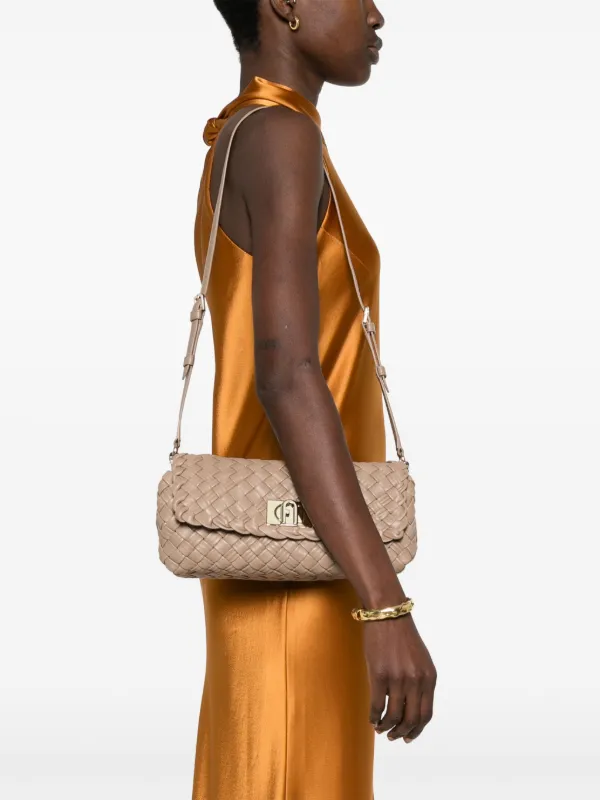 Furla Gerla レザーショルダーバッグ | ニュートラル | FARFETCH JP