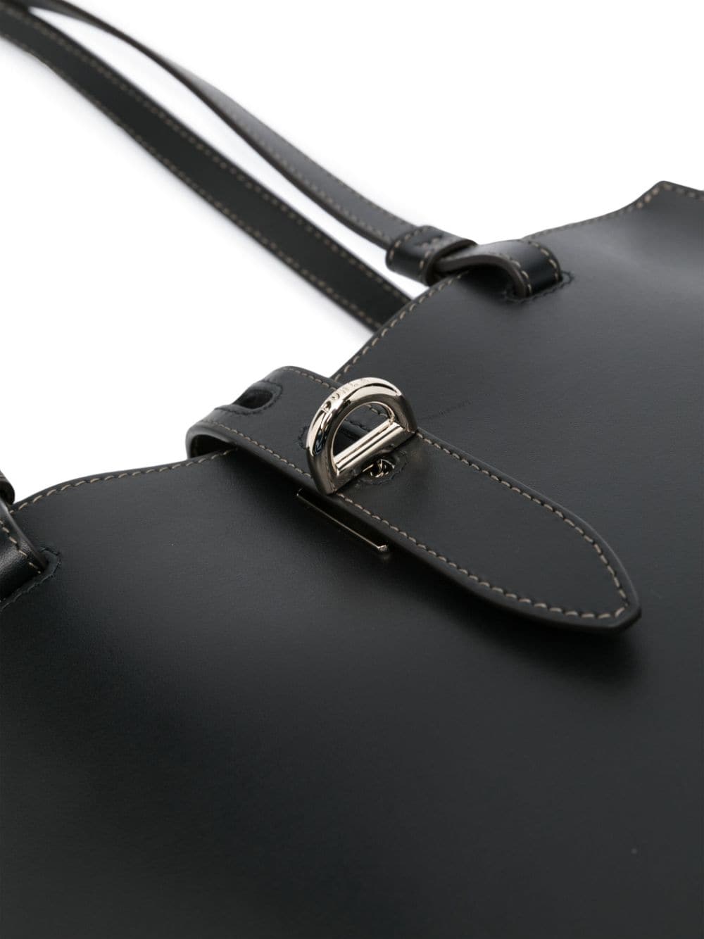 Shop Furla Unica Leather Shoulder Bag In 黑色
