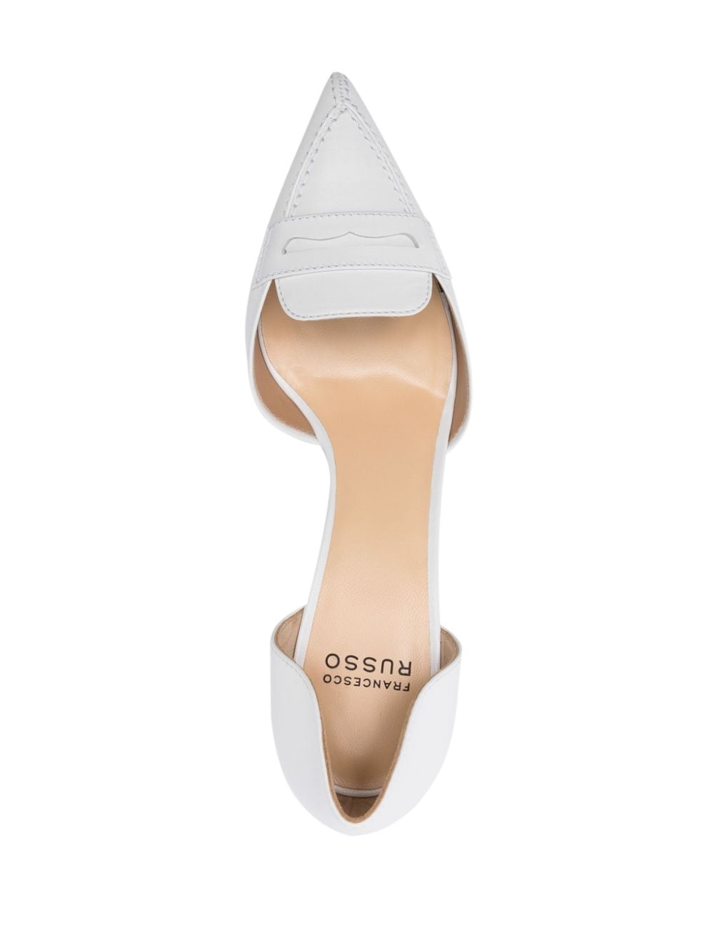 Shop Francesco Russo D'orsay 55mm Leather Pumps In White