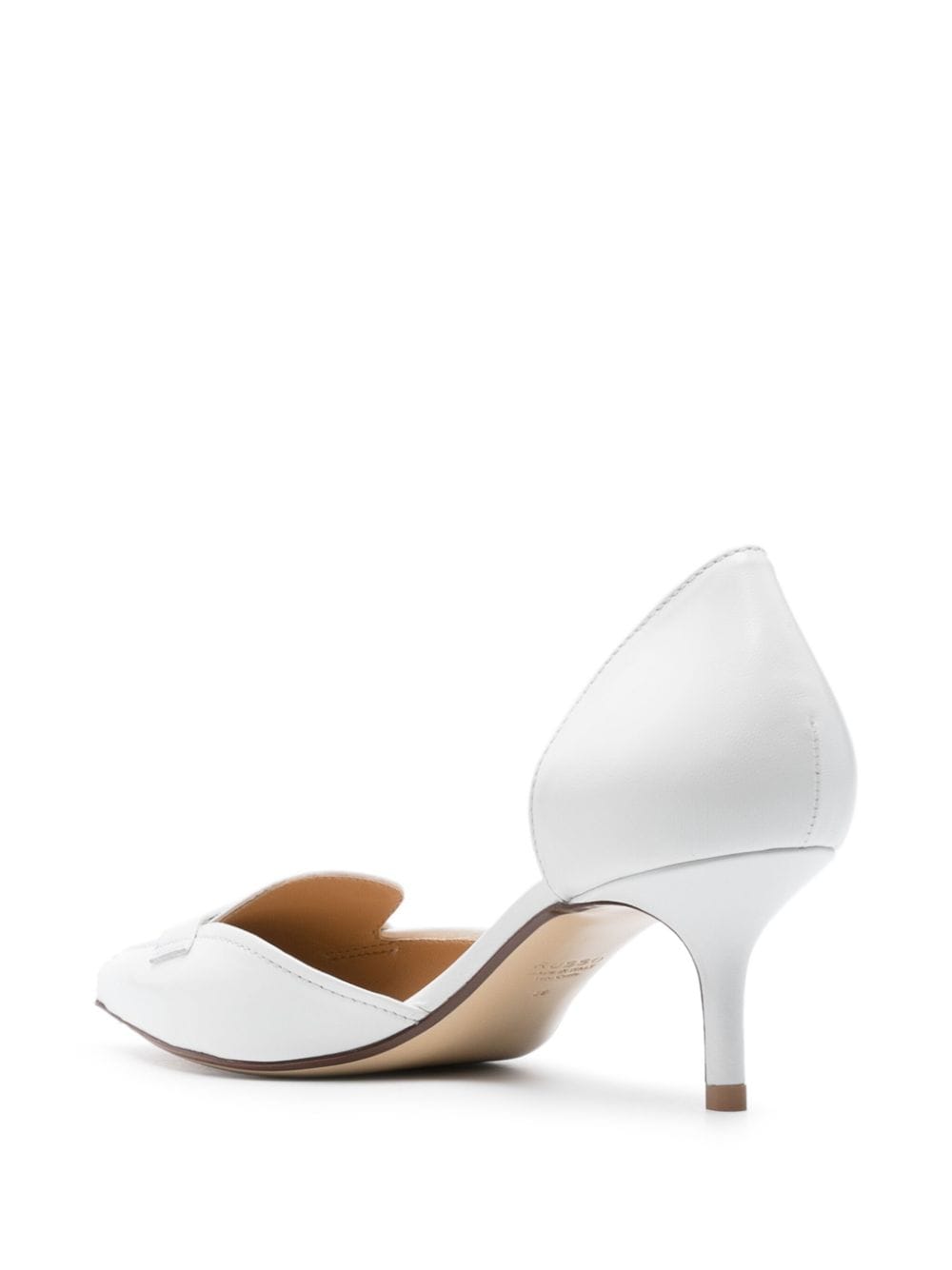 Shop Francesco Russo D'orsay 55mm Leather Pumps In White