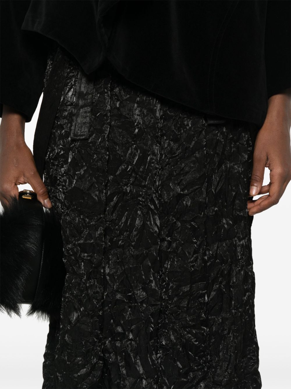 Shop Song For The Mute Pleated Midi Skirt In Black