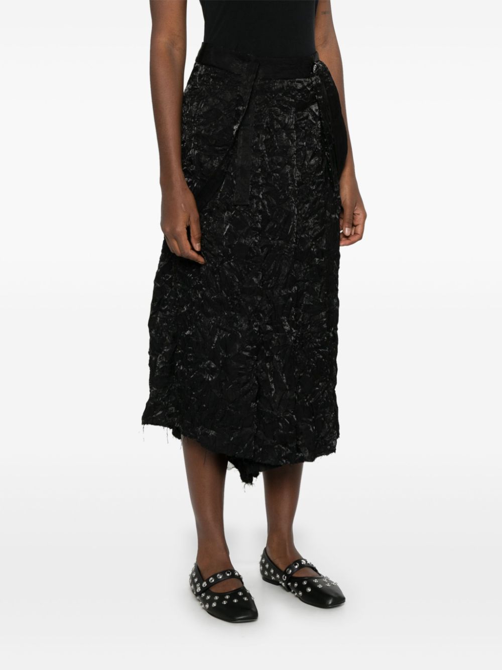 Shop Song For The Mute Pleated Midi Skirt In Black