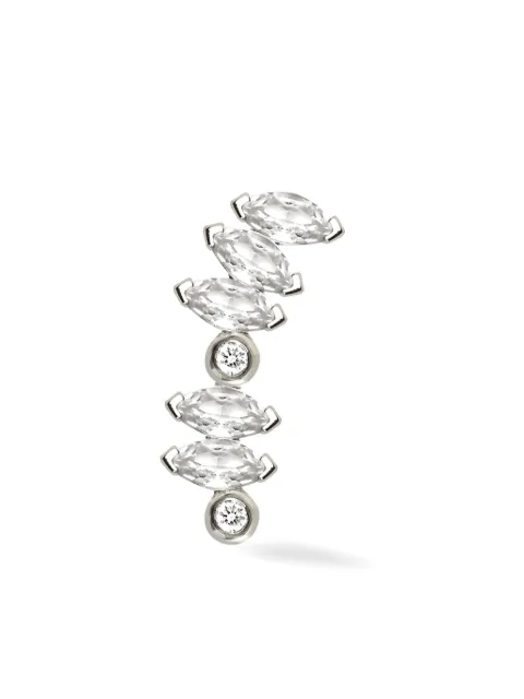 Lark & Berry arete Veto en oro blanco de 14kt con diamante y zafiro