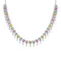 Lark & Berry 14kt white gold Full Blossom sapphire and diamond necklace - Silver