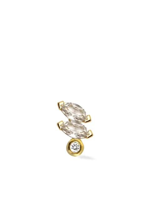 Lark & Berry anillo Veto en oro amarillo de 14kt con diamante y zafiro