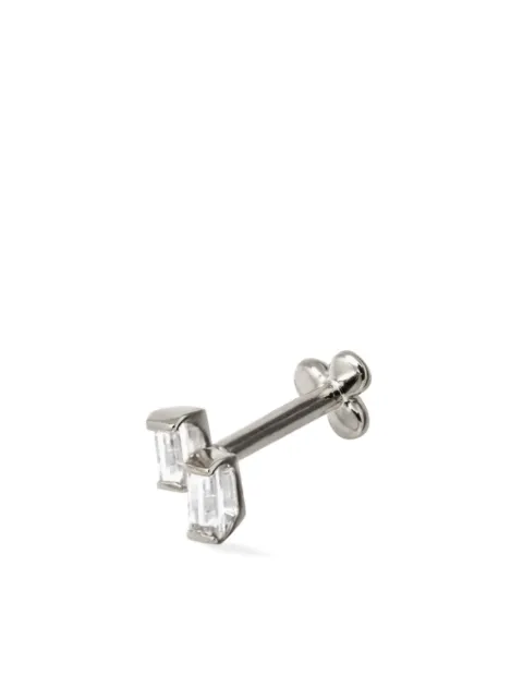 Lark & Berry 14kt white gold Omnis sapphire earring