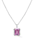 Lark & Berry 14kt white gold Blossom sapphire and diamond pendant necklace - Silver