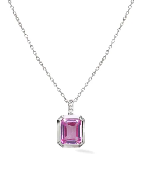 Lark & Berry 14kt white gold Blossom sapphire and diamond pendant necklace