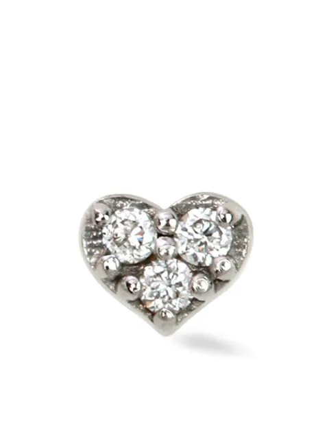 Lark & Berry 14kt white gold mini Heart diamond stud earring